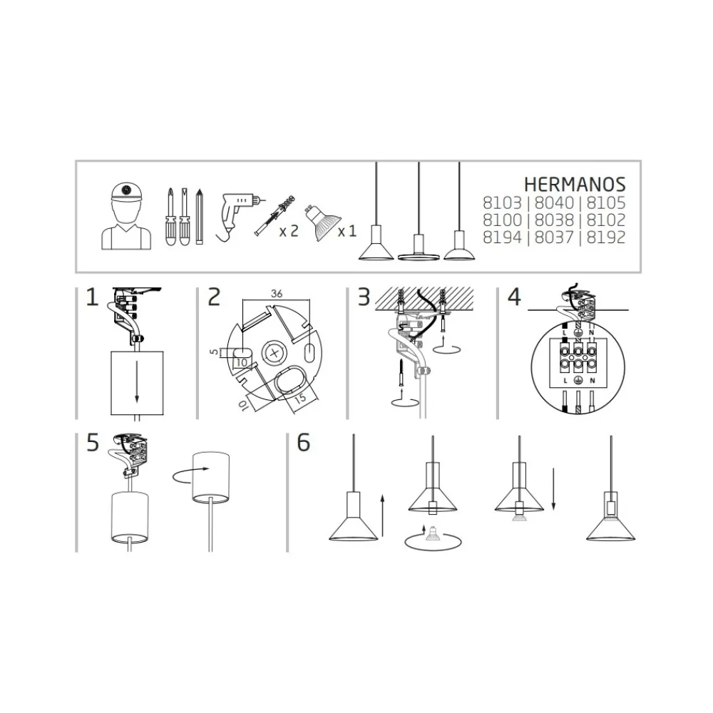 Lampa Wisząca HERMANOS B Czarny 1xGU10 20cm * Nowodvorski Sale