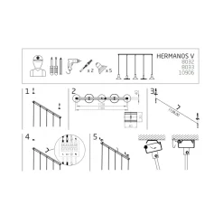 Lampa Wisząca HERMANOS Czarny 5xGU10 * Nowodvorski Clearance