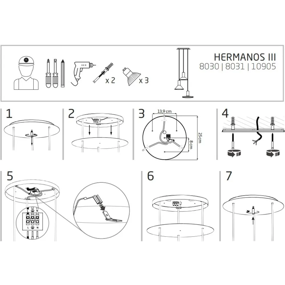 Lampa Wisząca HERMANOS Czarny 3xGU10 * Nowodvorski Outlet