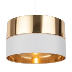 Lampa Wisząca HILTON Biały Złoty Abażur 1xE27 50cm * TK Lighting New