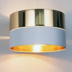 Lampa Wisząca HILTON Biały Złoty Abażur 1xE27 50cm * TK Lighting New