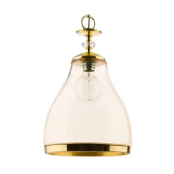 Lampa Wisząca ISLA Złoty Bursztynowy Szklany Klosz 1xE27 29 cm * Jupiter Best