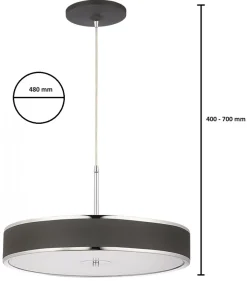 Lampa Wisząca JAZZ Srebrny Szary 5xE14 48 cm * Jupiter Online