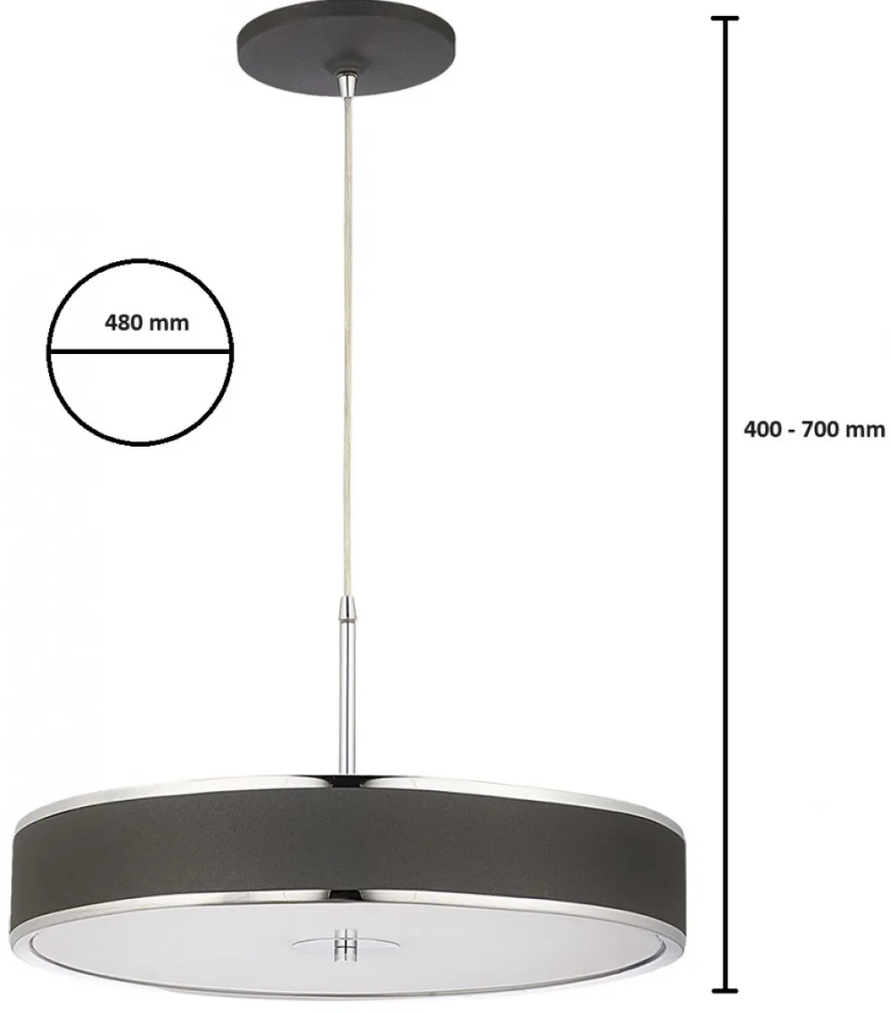 Lampa Wisząca JAZZ Srebrny Szary 5xE14 48 cm * Jupiter Online