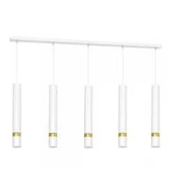 Lampa Wisząca JOKER Biały Złoty 5xGU10 * Eko-light New