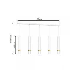Lampa Wisząca JOKER Biały Złoty 5xGU10 * Eko-light New