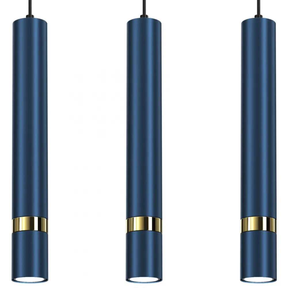 Lampa Wisząca JOKER Niebieski Złoty Tuby 3xGU10 * Eko-light Outlet