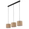 Lampa Wisząca JUTA Czarny Brązowy Boho Abażury 3xE27 * TK Lighting
