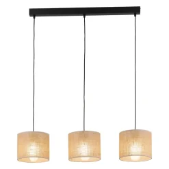 Lampa Wisząca JUTA Czarny Brązowy Boho Abażury 3xE27 * TK Lighting