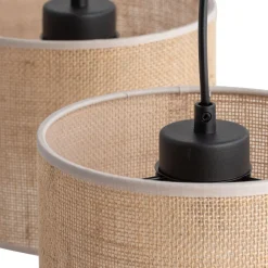 Lampa Wisząca JUTA Czarny Brązowy Boho Abażury 3xE27 * TK Lighting