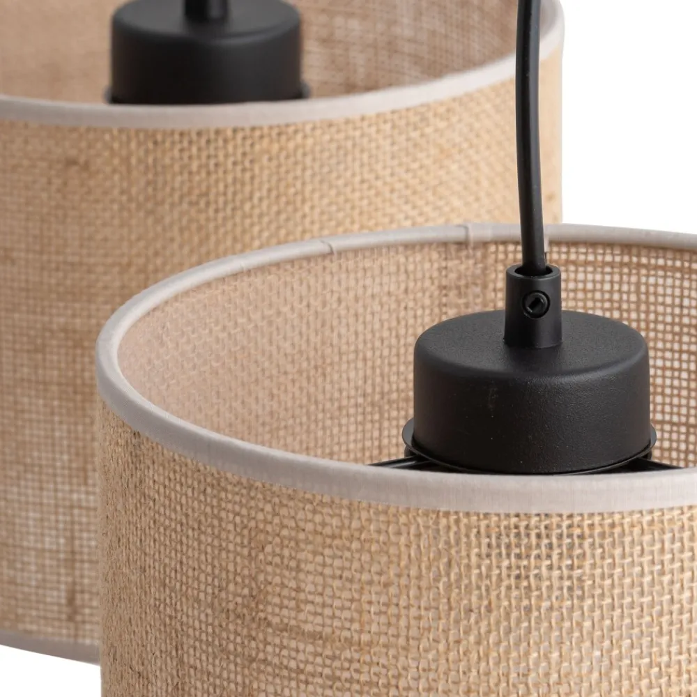 Lampa Wisząca JUTA Czarny Brązowy Boho Abażury 3xE27 * TK Lighting