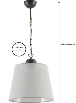 Lampa Wisząca KAMELIA Beżowy Abażur 1xE27 38 cm * Jupiter