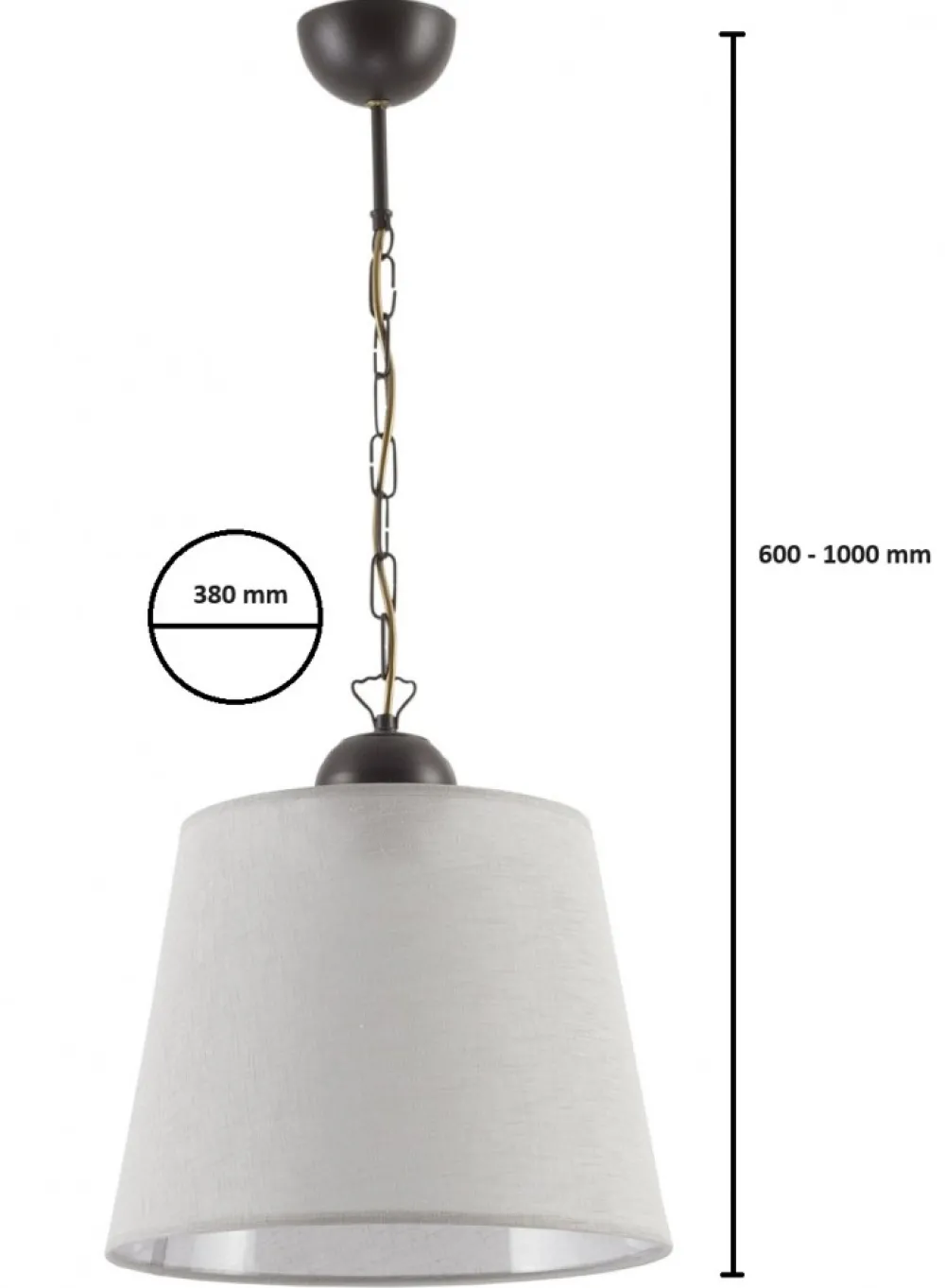 Lampa Wisząca KAMELIA Beżowy Abażur 1xE27 38 cm * Jupiter