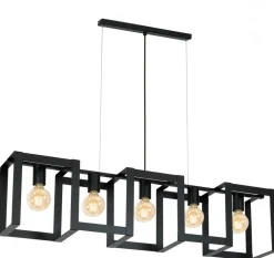 Lampa Wisząca KARTEL Czarny 5xE27 * Luminex Hot