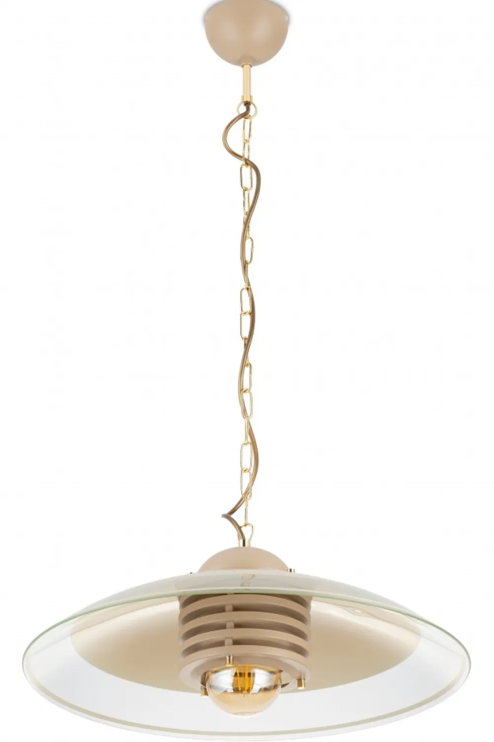 Lampa Wisząca Kitchen Beżowa Szkło 1xE27 47 cm * HowHomely Online