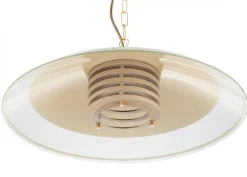 Lampa Wisząca Kitchen Beżowa Szkło 1xE27 47 cm * HowHomely Online