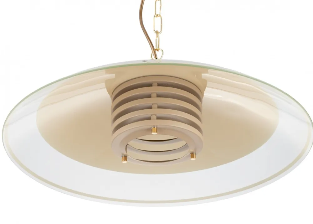 Lampa Wisząca Kitchen Beżowa Szkło 1xE27 47 cm * HowHomely Online