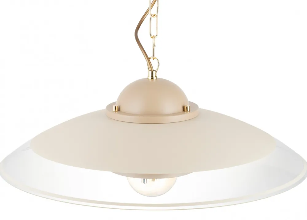 Lampa Wisząca Kitchen Beżowa Szkło 1xE27 47 cm * HowHomely Online