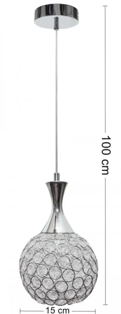Lampa wisząca klosz z kryształkami Crystal VII 1xE27 * HowHomely Outlet