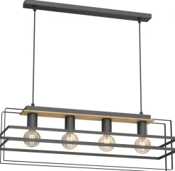 Lampa Wisząca KORTEZ Czarny Brązowy 3xE27 * Luminex Sale