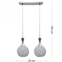 Lampa wisząca kryształowa Crystal VII 2xE27 * HowHomely Hot