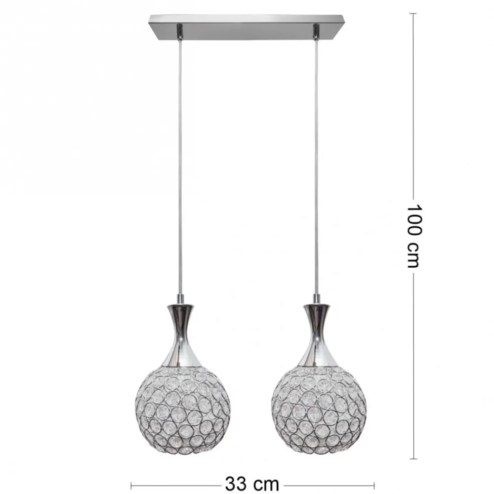 Lampa wisząca kryształowa Crystal VII 2xE27 * HowHomely Hot