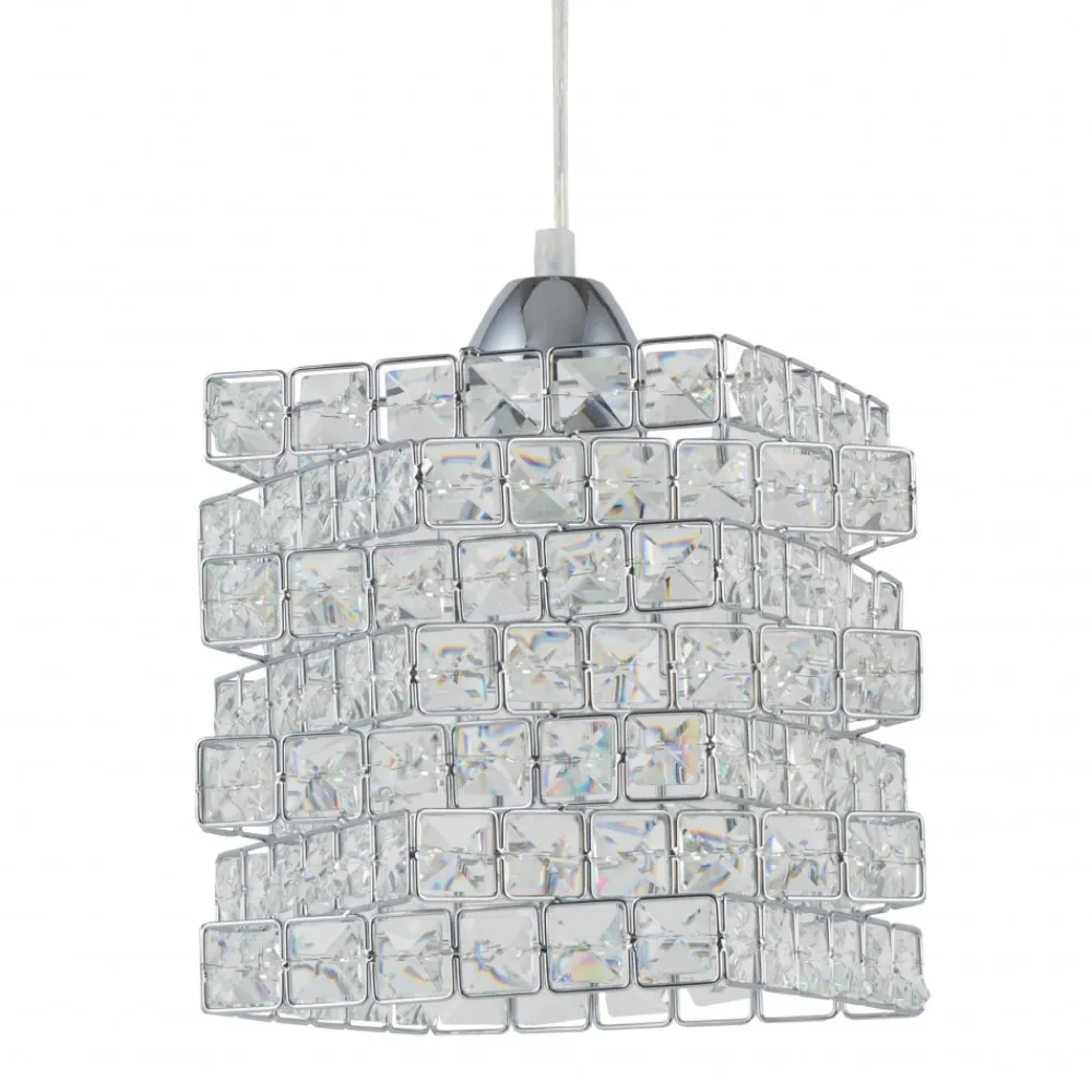 Lampa wisząca kryształowy klosz Crystal IV 1xE27 * HowHomely Clearance
