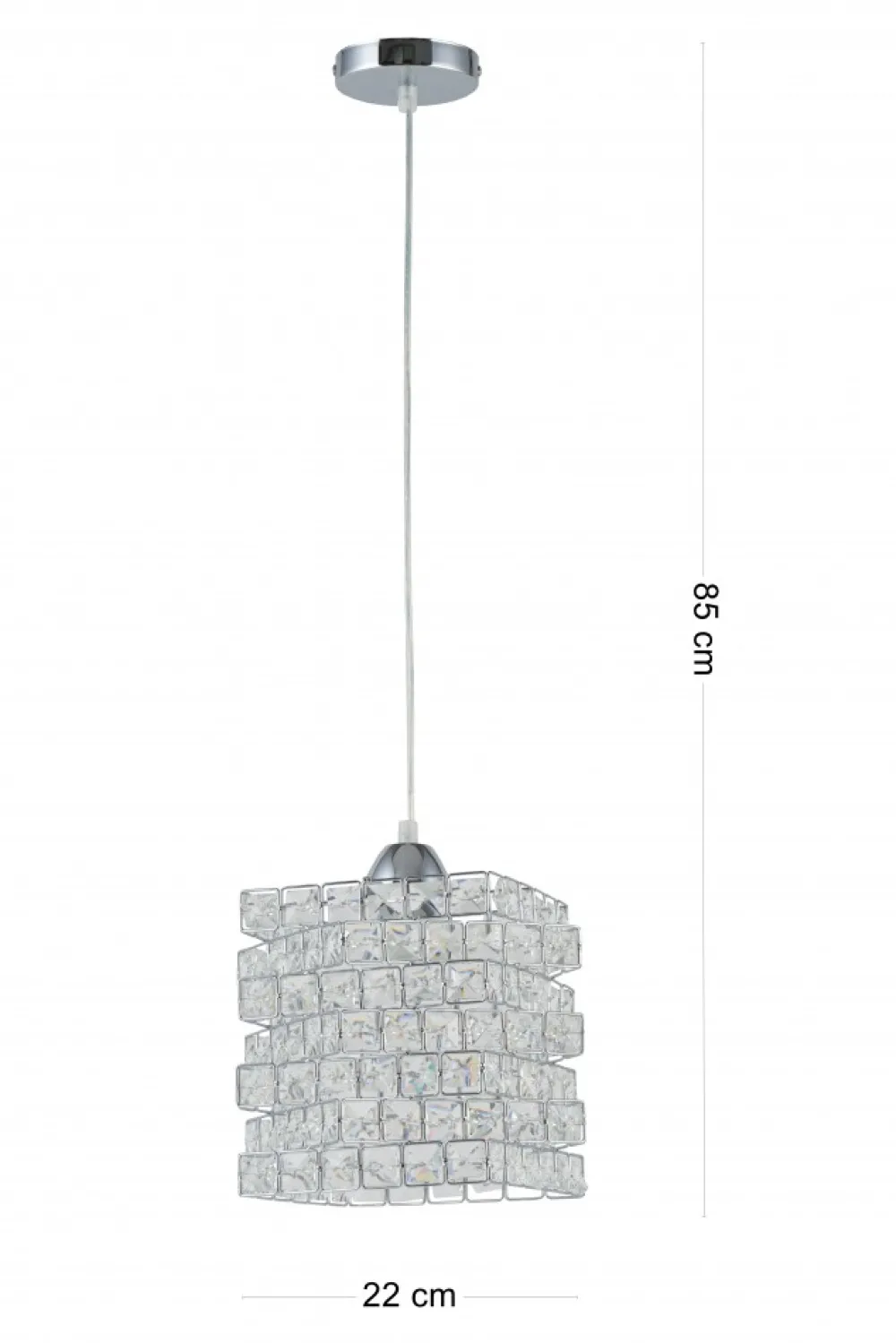 Lampa wisząca kryształowy klosz Crystal IV 1xE27 * HowHomely Clearance