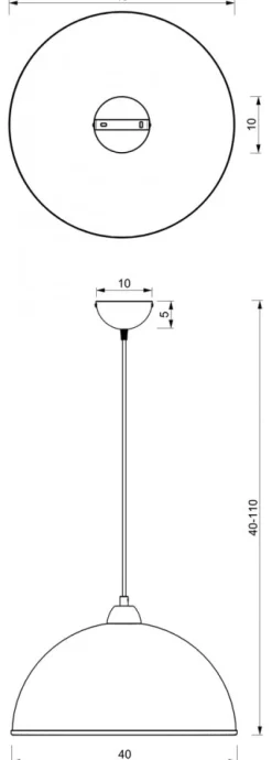 Lampa Wisząca KUCHNIA Biały Klosz z Tworzywa 1xE27 41cm * Luminex Clearance