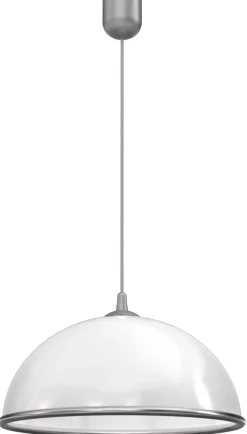 Lampa Wisząca KUCHNIA Srebrny Klosz z Tworzywa 1xE27 41cm * Luminex Clearance