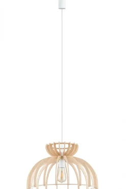 Lampa Wisząca KYMI Brązowy Drewniany Klosz 1xE27 48cm * Nowodvorski Best