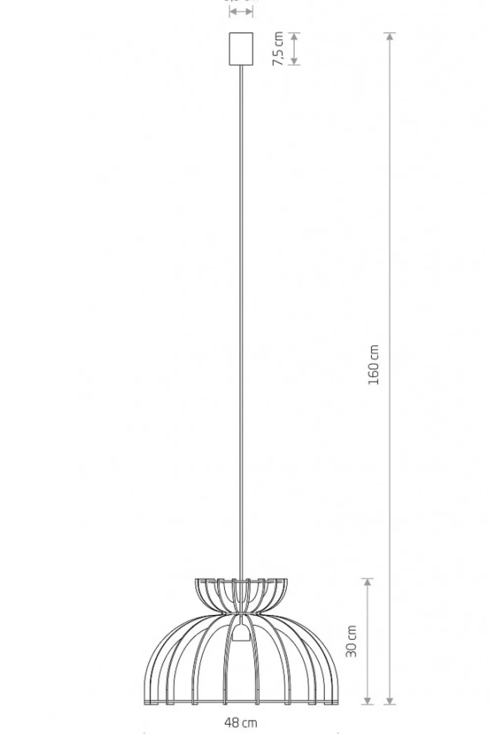 Lampa Wisząca KYMI Brązowy Drewniany Klosz 1xE27 48cm * Nowodvorski Best