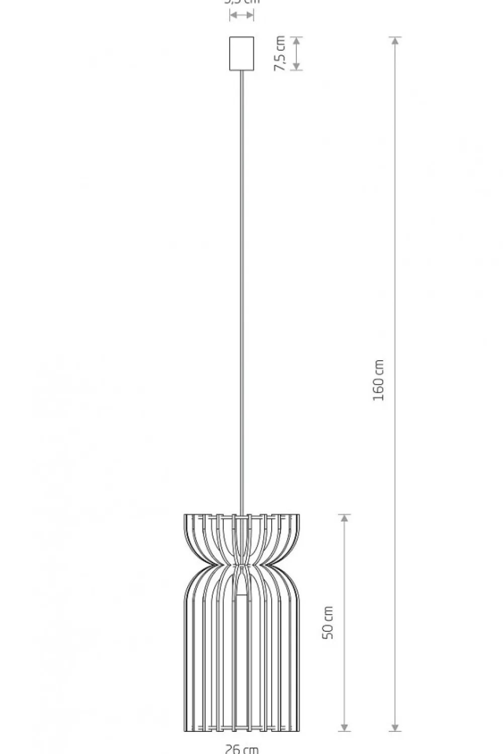 Lampa Wisząca KYMI Brązowy Drewniany Klosz 1xE27 26cm * Nowodvorski Discount