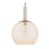 Lampa Wisząca LAF Biały Bursztynowy Szklany Klosz 1xE27 30 cm * Jupiter Outlet