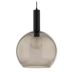 Lampa Wisząca LAF Czarny Dymiony Szklany Klosz 1xE27 30 cm * Jupiter Best