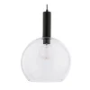 Lampa Wisząca LAF Czarny Transparentny Szklany Klosz 1xE27 30 cm * Jupiter Best
