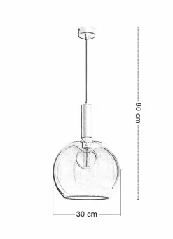 Lampa Wisząca LAF Czarny Transparentny Szklany Klosz 1xE27 30 cm * Jupiter Best