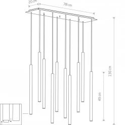 Lampa wisząca LASER biały 10xG9 * Nowodvorski Online