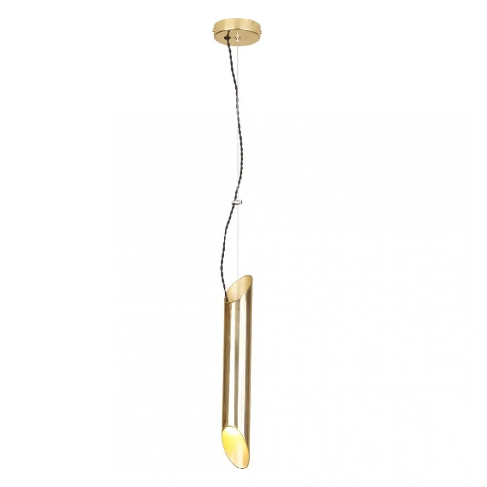 Lampa Wisząca LIBRA Złoty Tuba 1xE14 6cm * Eko-light New