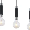 Lampa Wisząca LILE Czarny Srebrny 3xE27 * Jupiter New