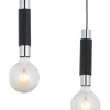 Lampa Wisząca LILE Czarny Srebrny 2xE27 * Jupiter New