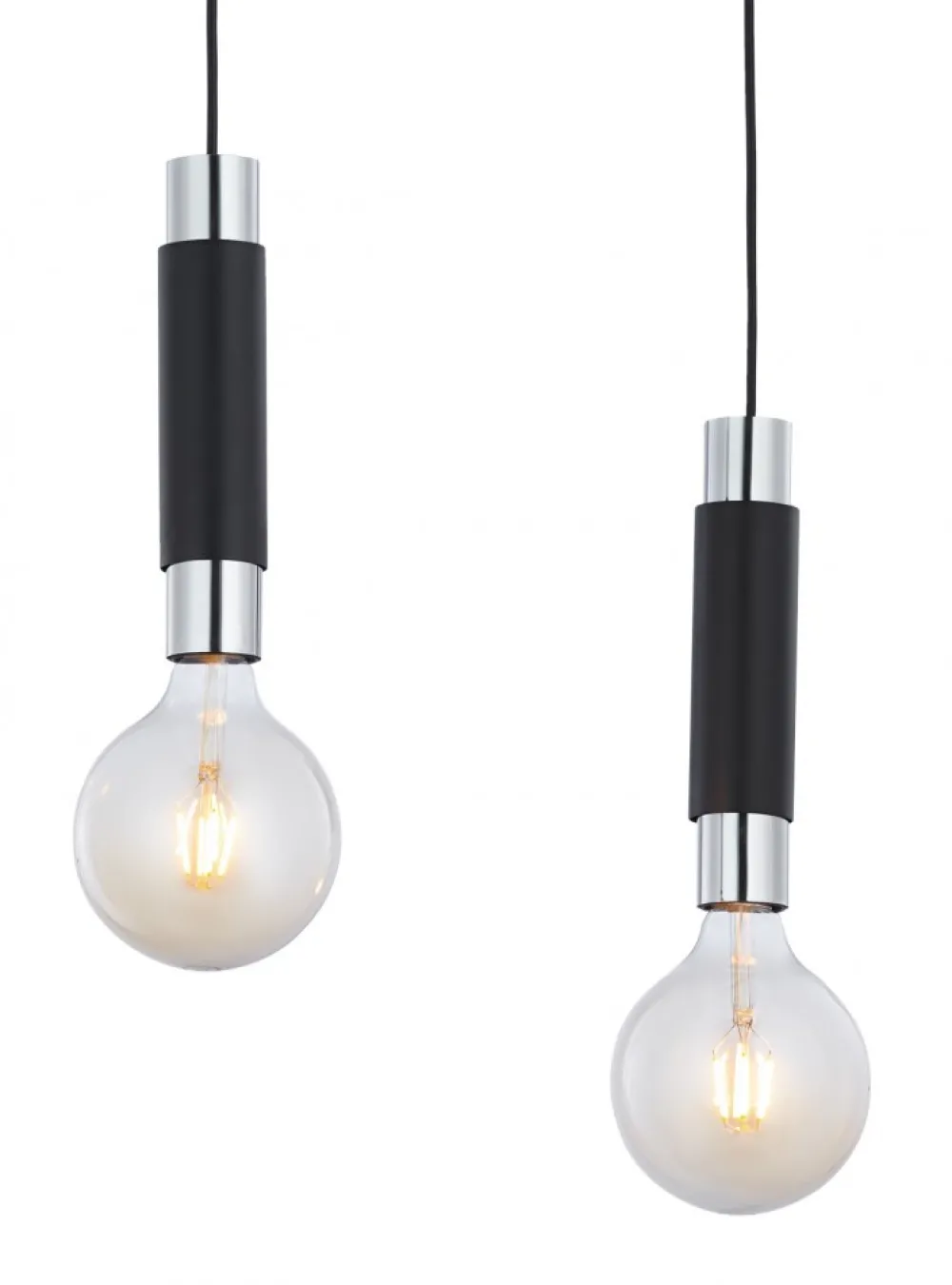 Lampa Wisząca LILE Czarny Srebrny 2xE27 * Jupiter New