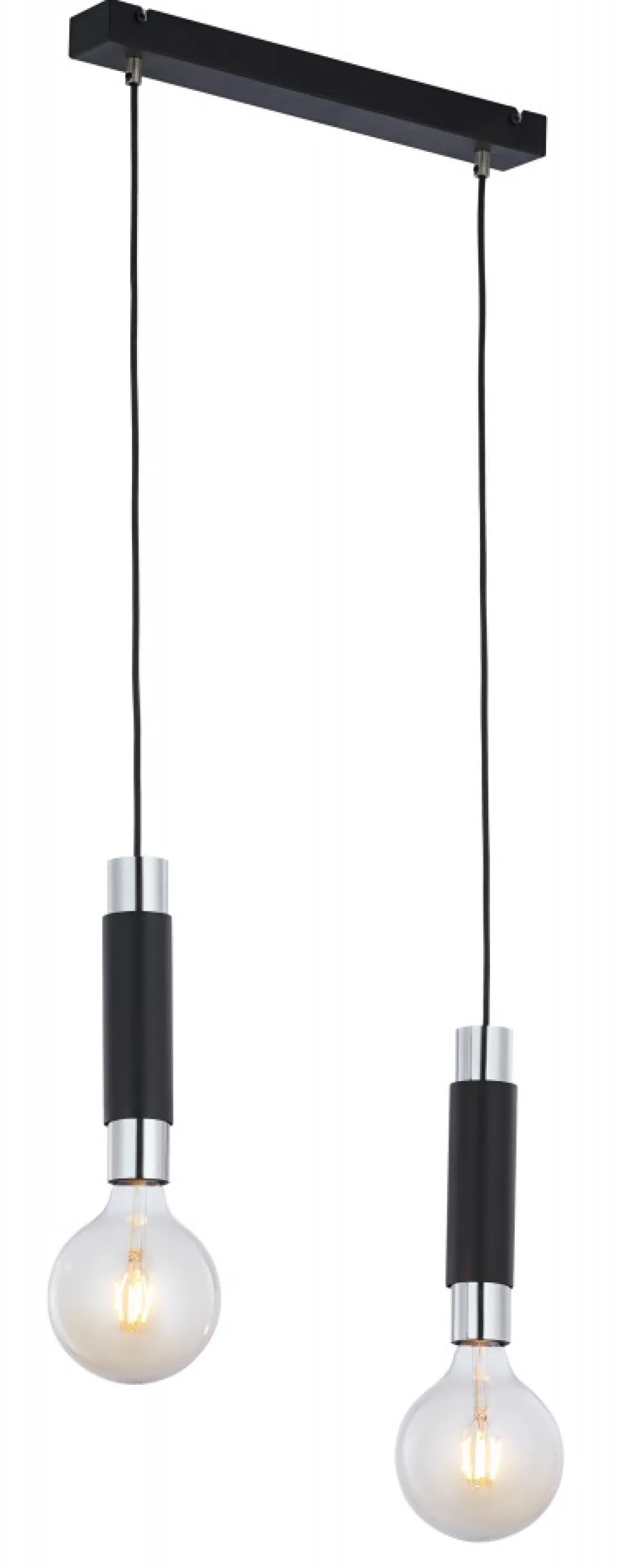Lampa Wisząca LILE Czarny Srebrny 2xE27 * Jupiter New