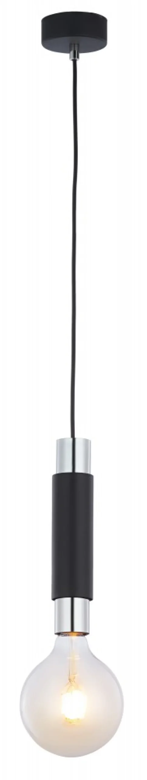 Lampa Wisząca LILE Czarny Srebrny 1xE27 * Jupiter Hot