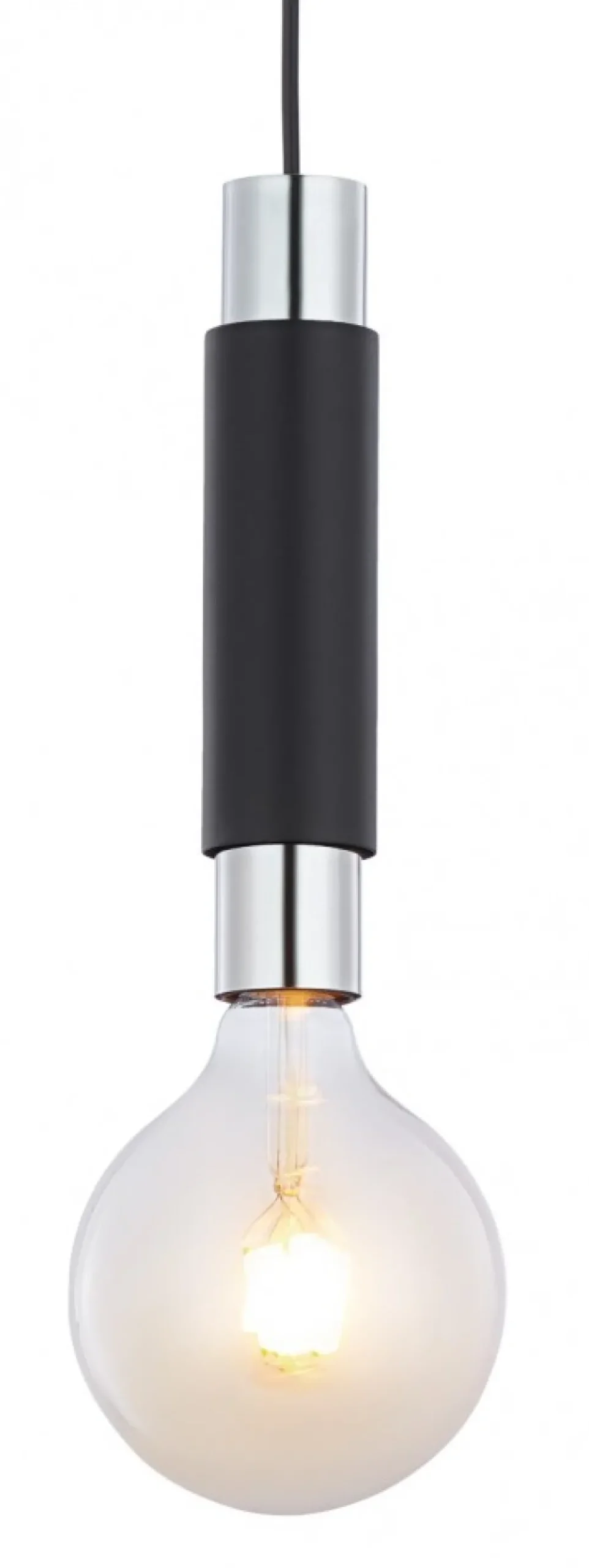 Lampa Wisząca LILE Czarny Srebrny 1xE27 * Jupiter Hot