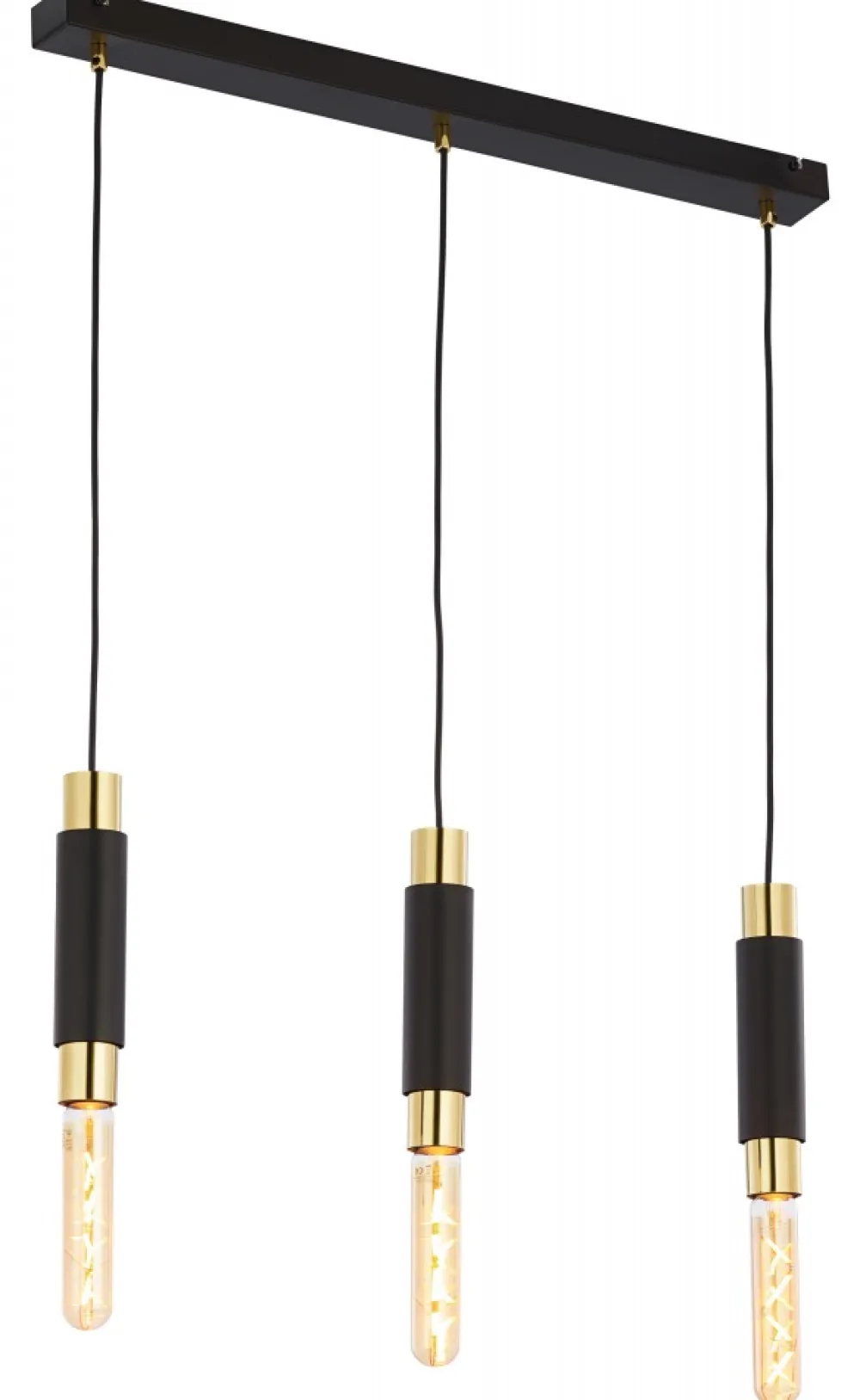 Lampa Wisząca LILE Czarny Złoty 3xE27 * Jupiter Hot