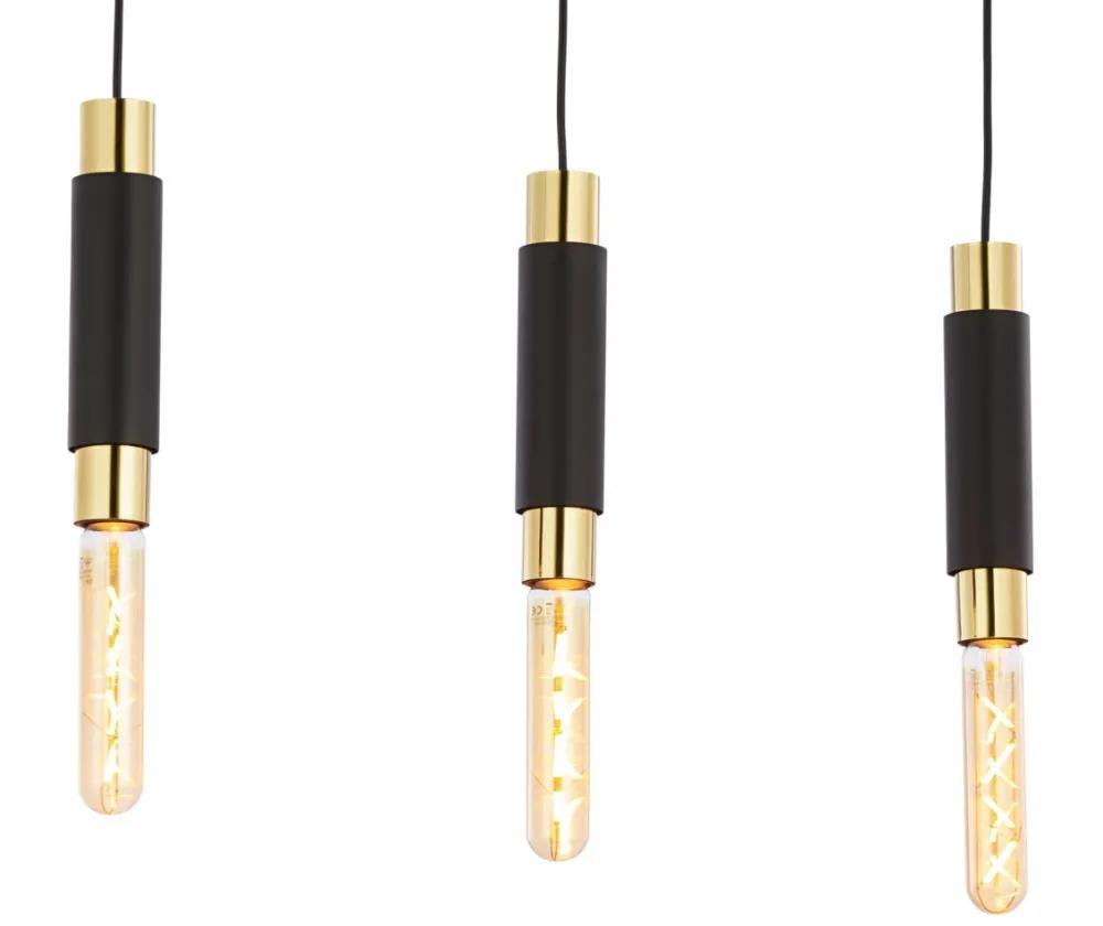 Lampa Wisząca LILE Czarny Złoty 3xE27 * Jupiter Hot