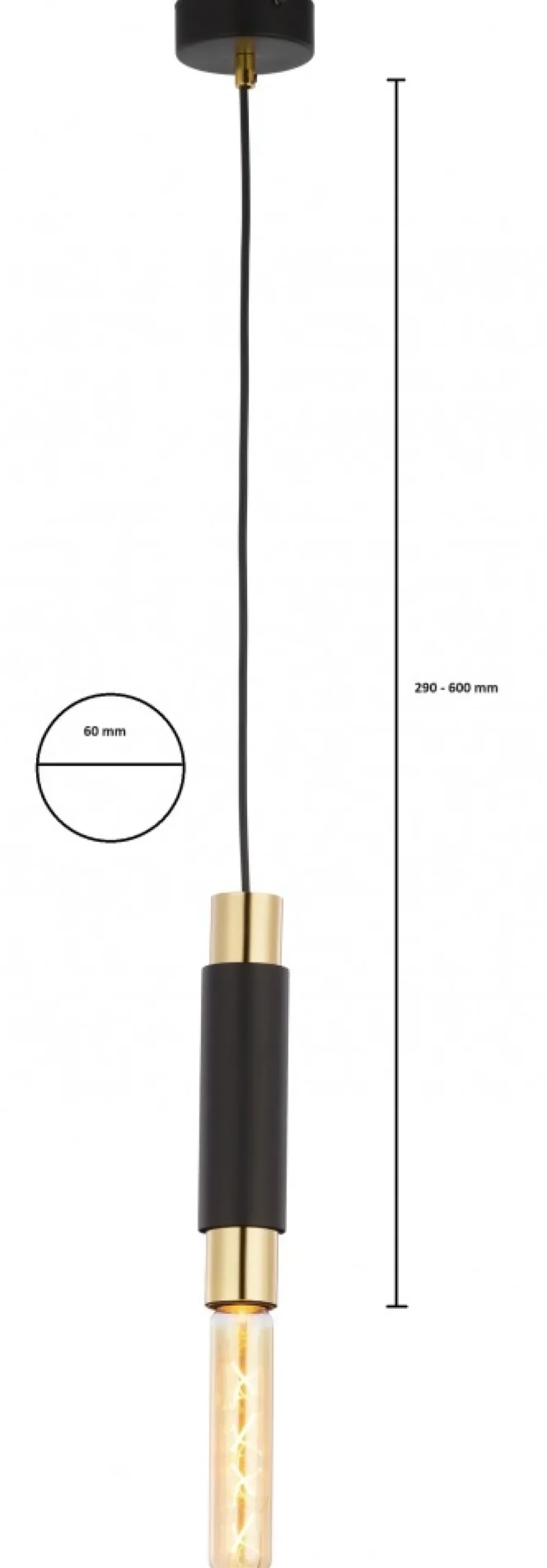 Lampa Wisząca LILE Czarny Złoty 1xE27 * Jupiter Hot