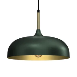 Lampa Wisząca LINCOLN Zielony Złoty Metalowy Klosz 1xE27 35cm * Eko-light New