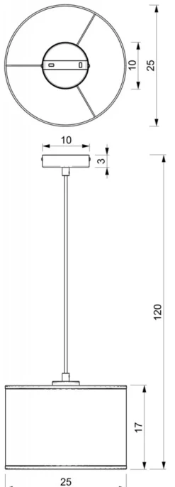 Lampa Wisząca LOFT SHADE Czarny Klosz z Tworzywa 1xE27 25cm * Luminex